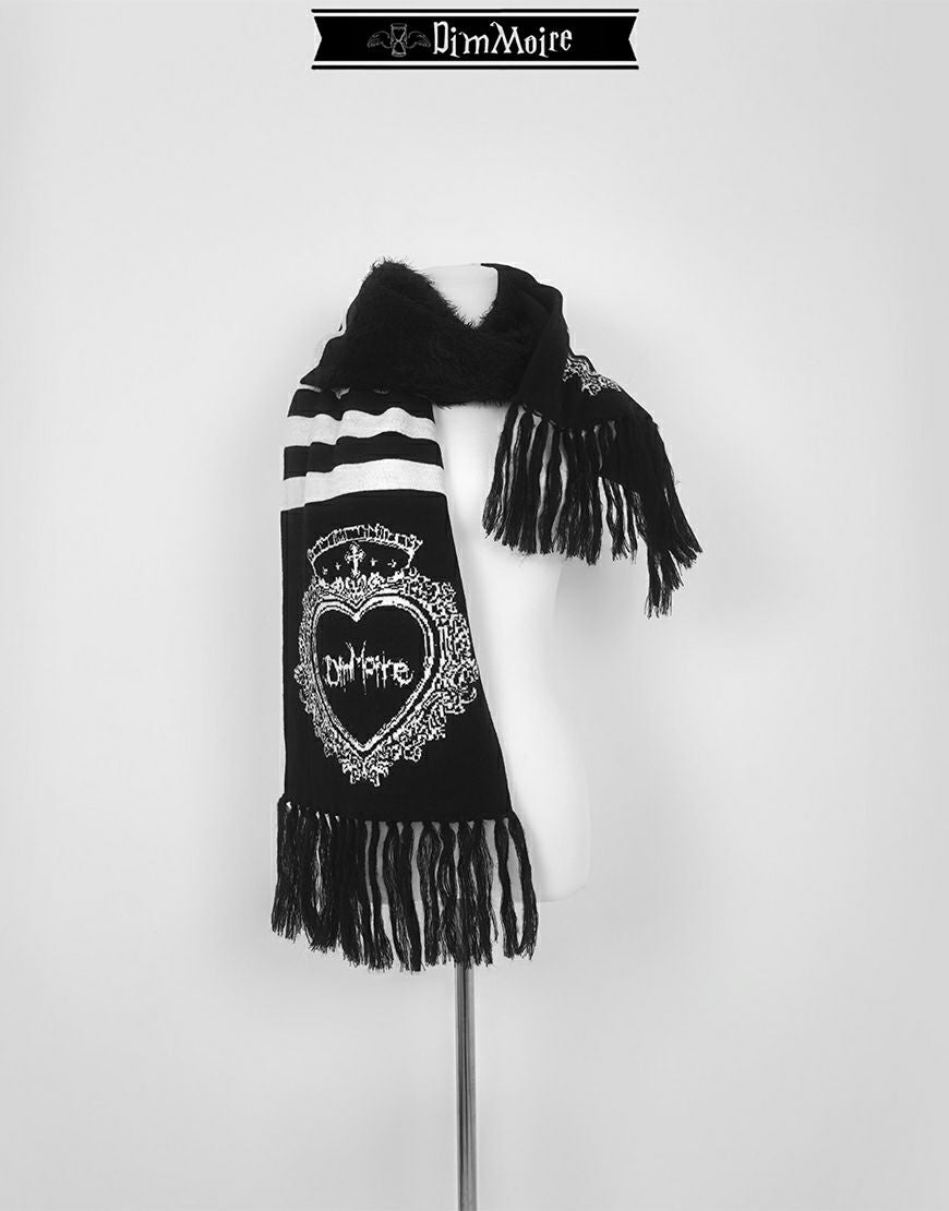 Dim Moire HeartCoreマフラー Black&Gray ストール・マフラー・ネックウォーマー | アクロトーキョー。