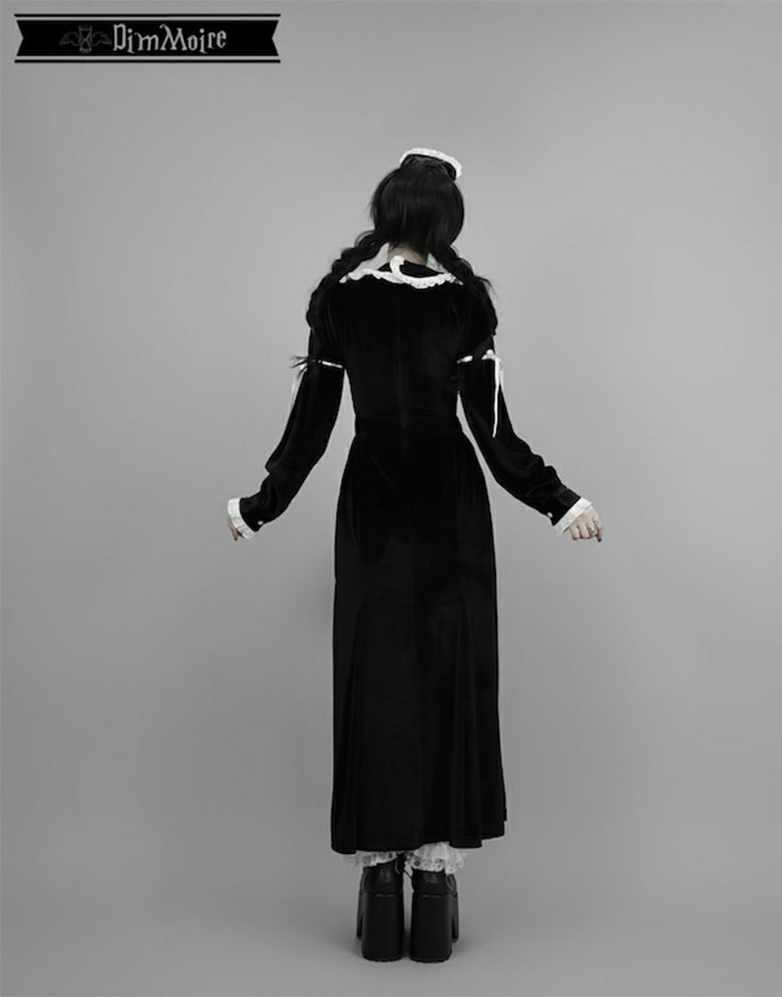 DimMoire【ディムモアール】Gothicハートロングドレス/Black×White