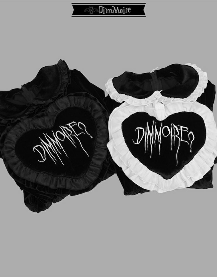 DimMoire【ディムモアール】Gothicハートロングドレス/Black×White