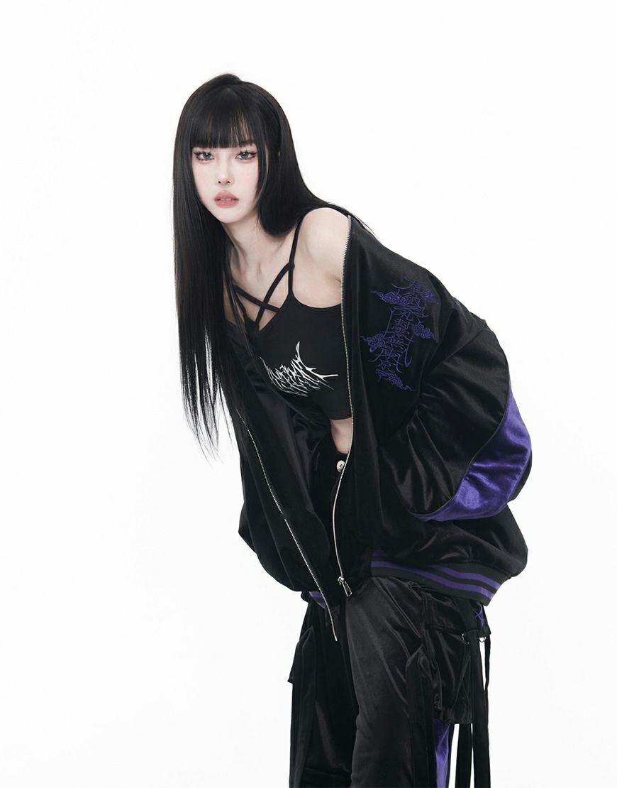 REFLEM【レフレム】ベロア刺繍スカジャン/全2色