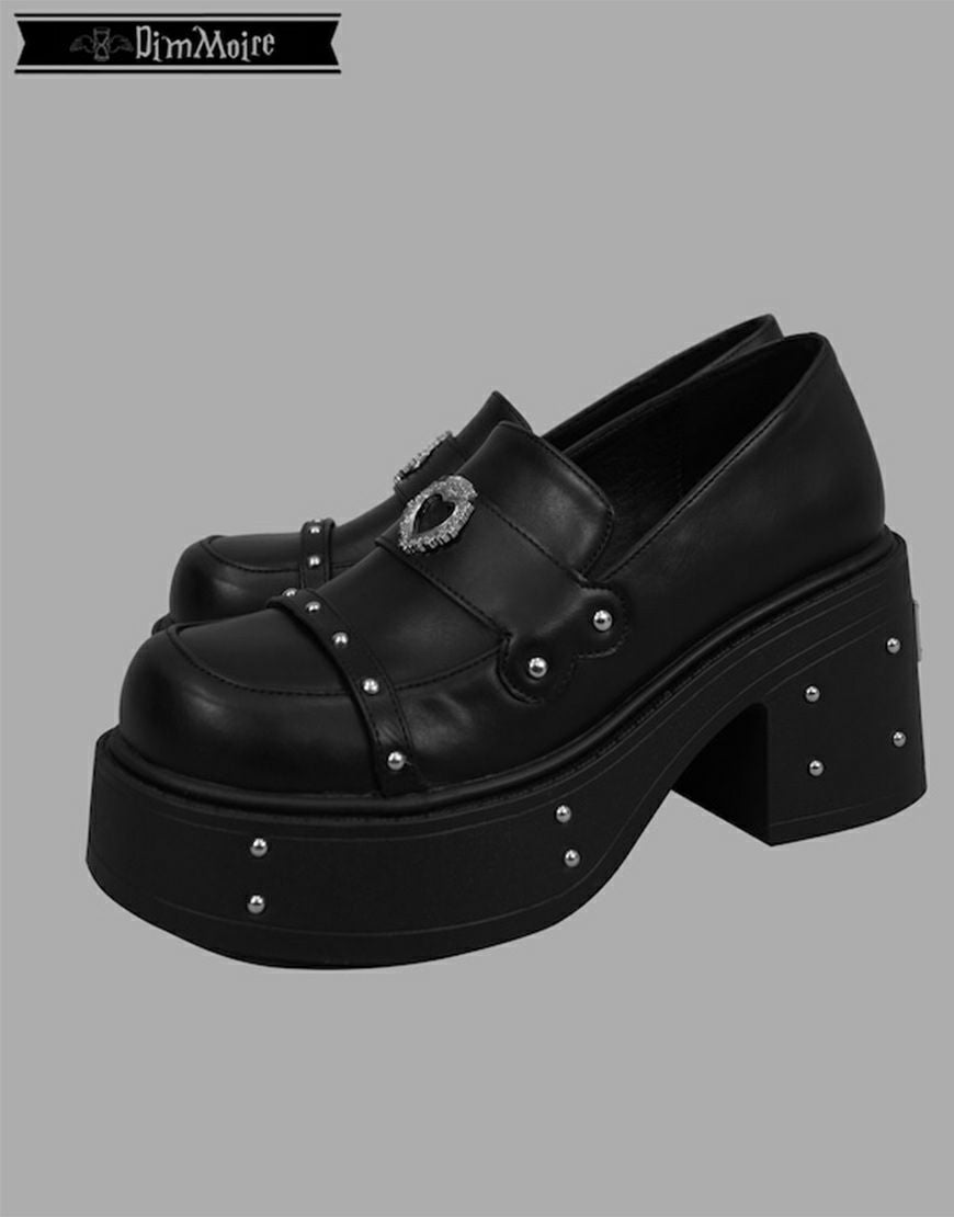 DimMoire【ディムモアール】HeartCoreスタッズローファー/Black