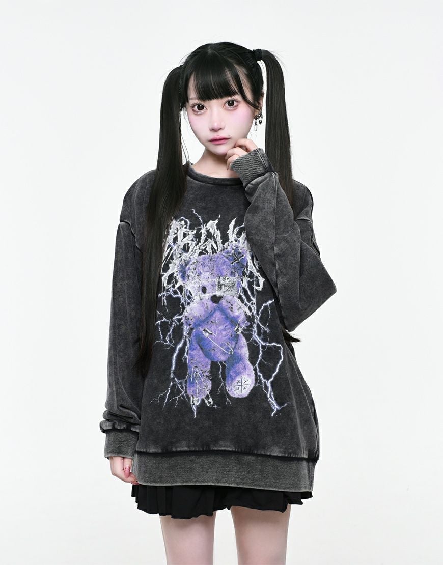 TRAVAS TOKYO【トラバストーキョー】ピグメント加工クマトレーナー/全2色