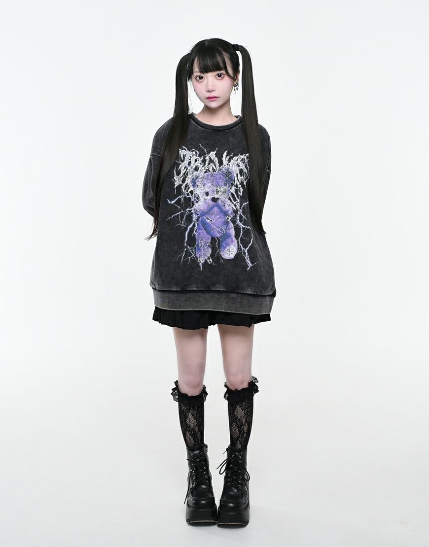 TRAVAS TOKYO【トラバストーキョー】ピグメント加工クマトレーナー/全2色