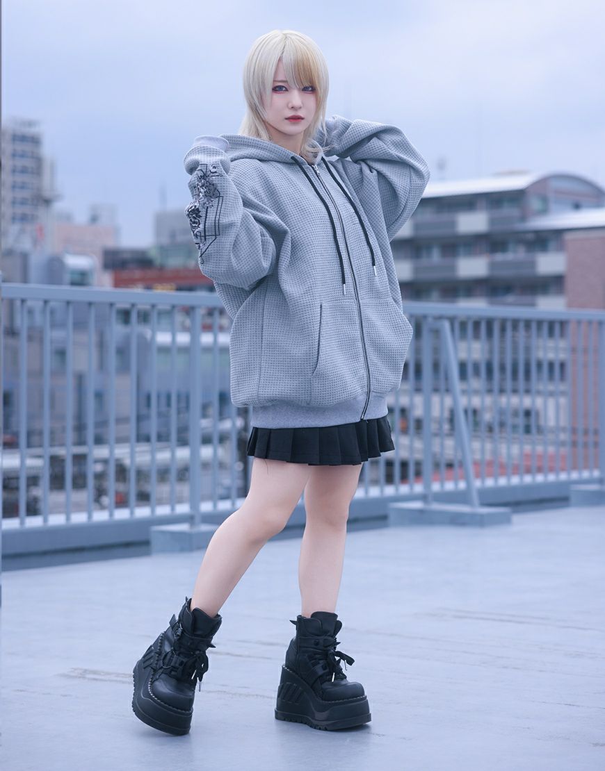 AdaNous【アダナス】waffle zipup parker/全2色