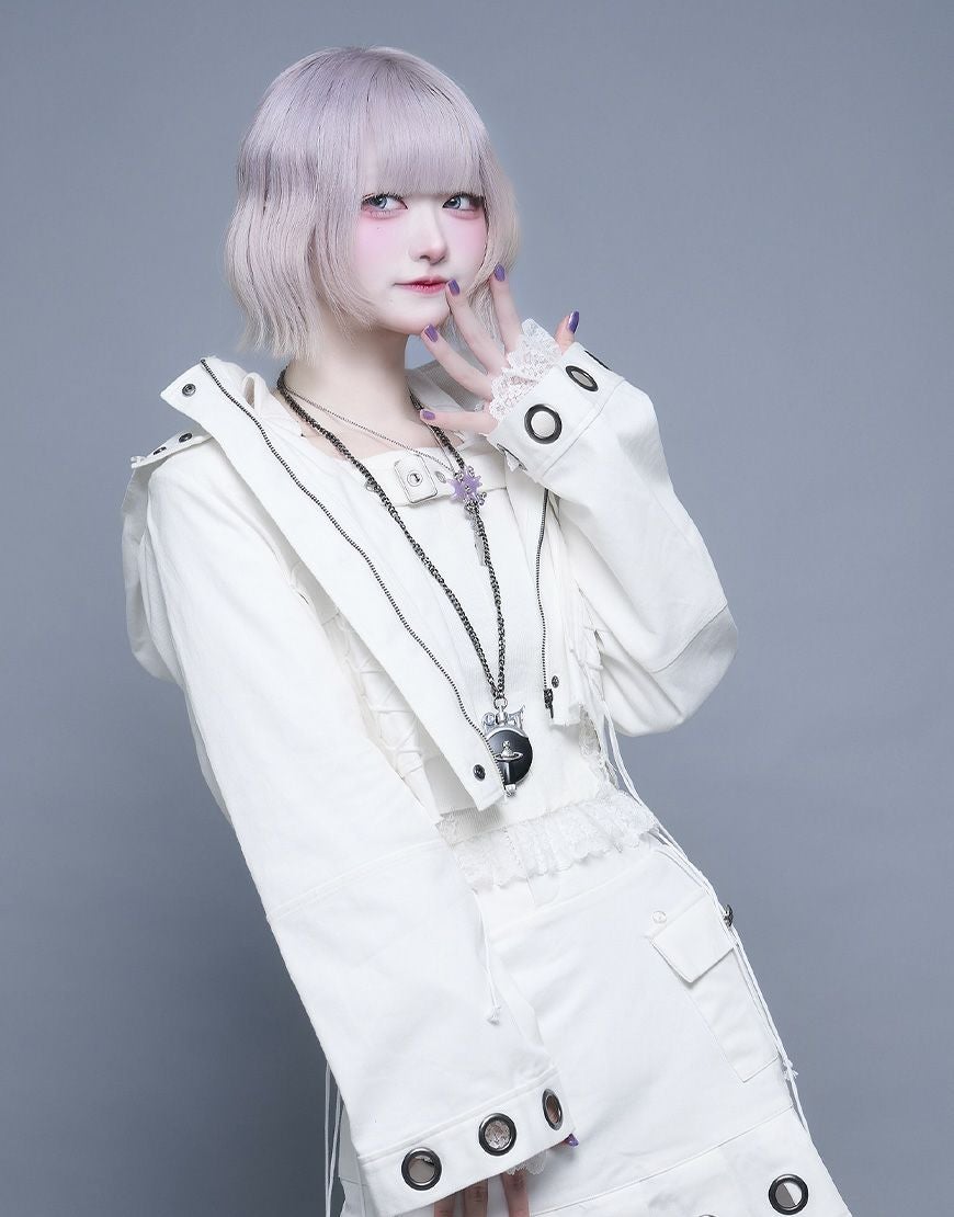 DimMoire【ディムモアール】くしゅくしゅニットトップス/White