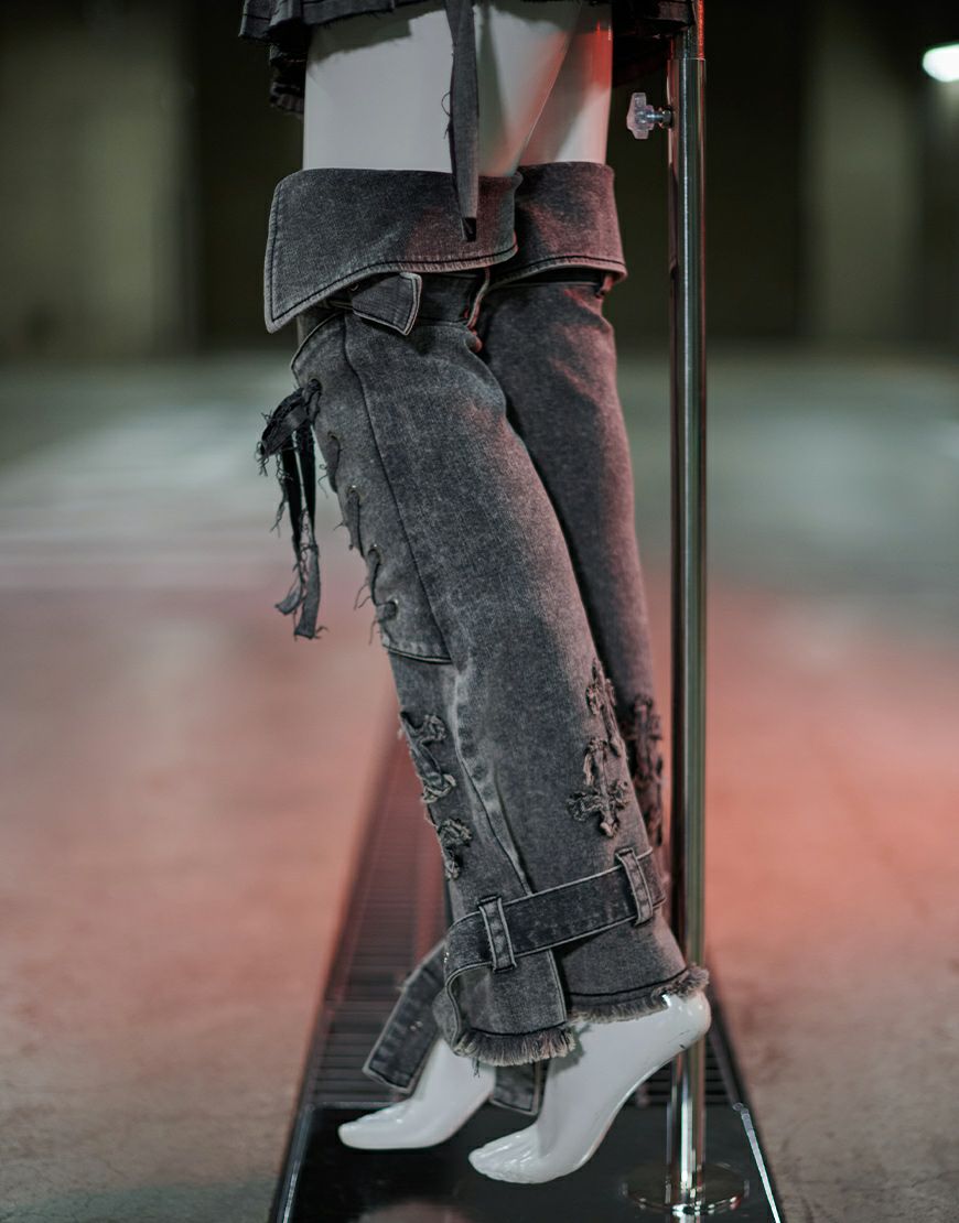 Grrr the Lipper【ガルルザリッパー】ケロイドデニム-脛骨-/全2色