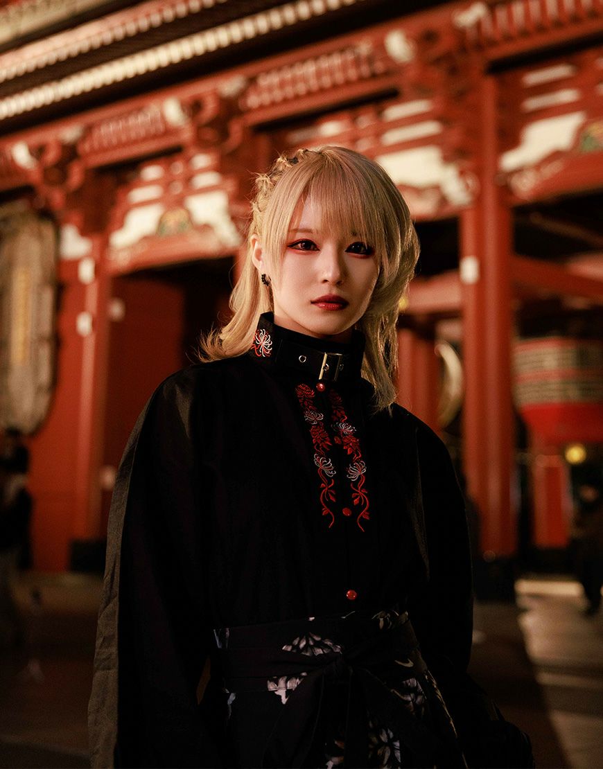 AdaNous【アダナス】曼珠沙華 チャイナ風シャツ/全2色