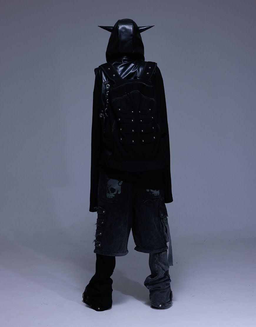 Gamchu【ガムチュ】闇可愛い夢を詰め込みたいフード付きリュック/全1色