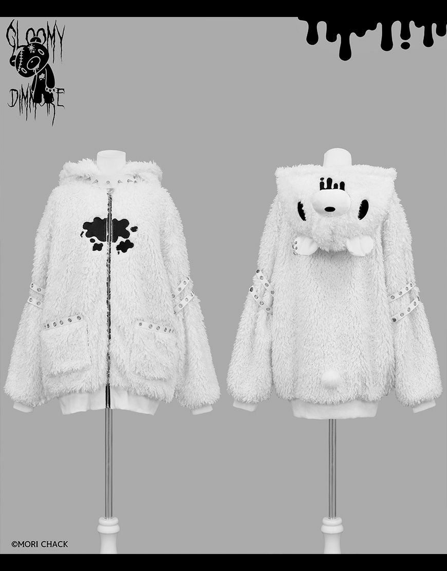♡ DimMoire グル〜ミ〜ボアパーカー White DimMoire【ディムモアール】GLOOMY×DimMoire グル～ミ～ボアパーカー/White