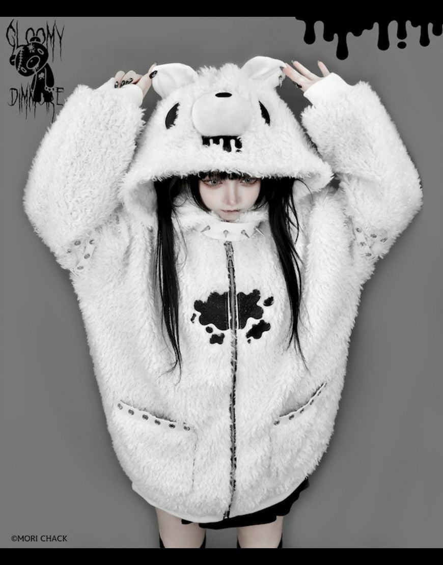♡ DimMoire グル〜ミ〜ボアパーカー White DimMoire【ディムモアール】GLOOMY×DimMoire グル～ミ～ボアパーカー/White