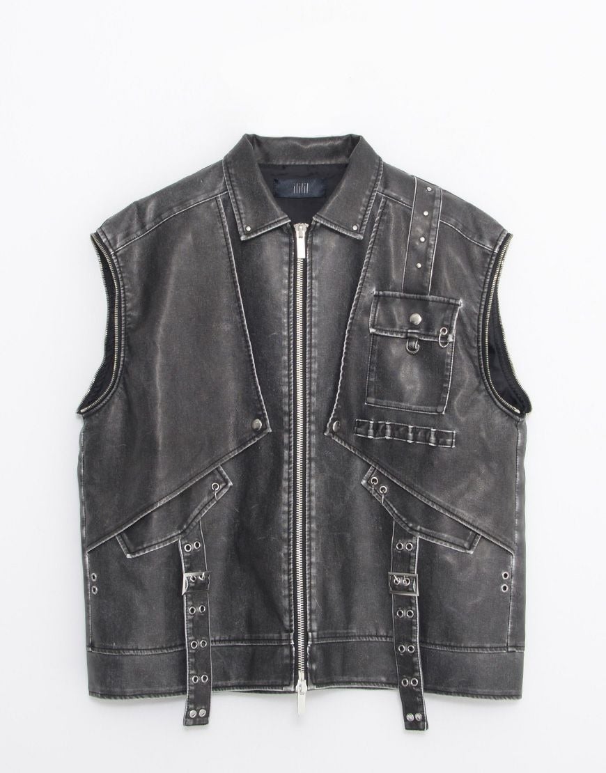 ililil【イルイルイル】2way gimmick synthetic leather blouson