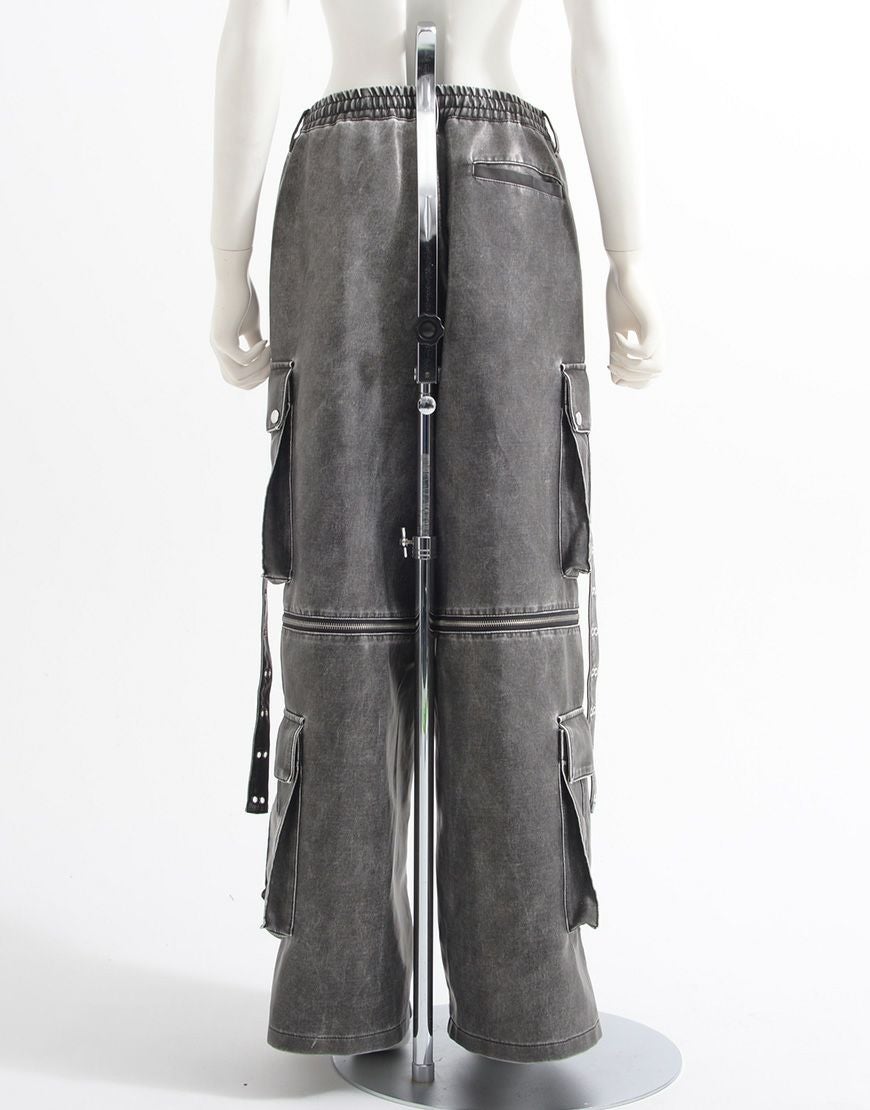 ililil【イルイルイル】2way gimmick synthetic leather cargo pants