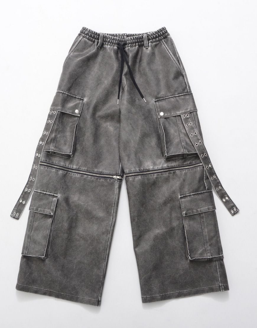 ililil【イルイルイル】2way gimmick synthetic leather cargo pants