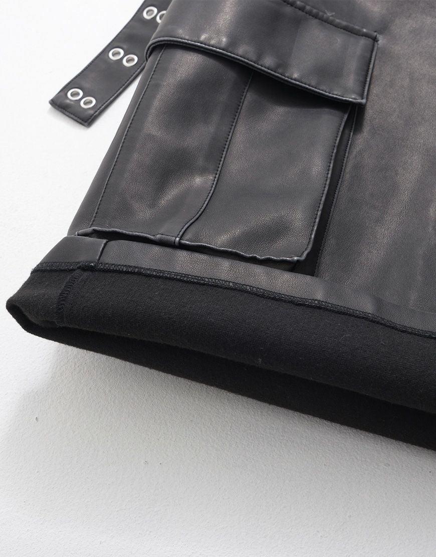 ililil【イルイルイル】2way gimmick synthetic leather cargo pants
