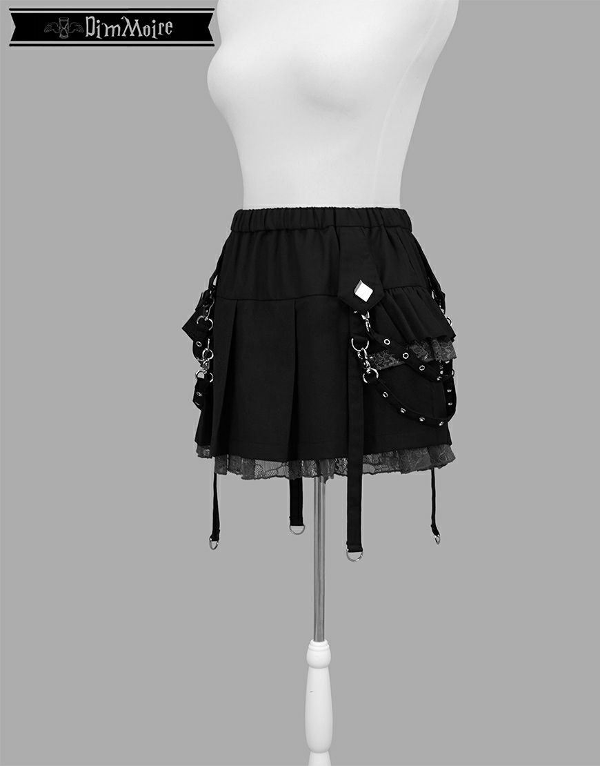 DimMoire【ディムモアール】サイドフリルミニスカート/Black