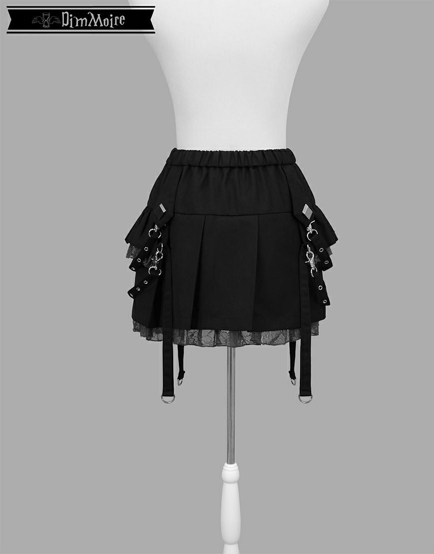 DimMoire【ディムモアール】サイドフリルミニスカート/Black