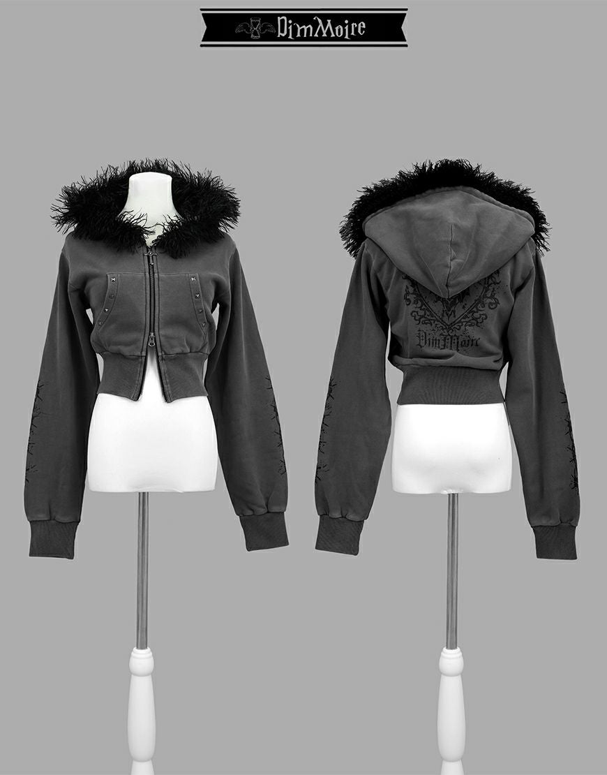 DimMoire【ディムモアール】ファーフードGothicパーカー/Gray