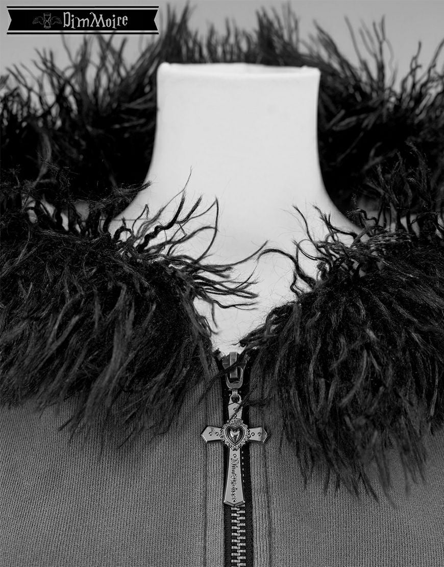 DimMoire【ディムモアール】ファーフードGothicパーカー/Gray