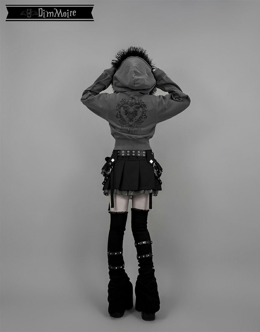 DimMoire【ディムモアール】ファーフードGothicパーカー/Gray