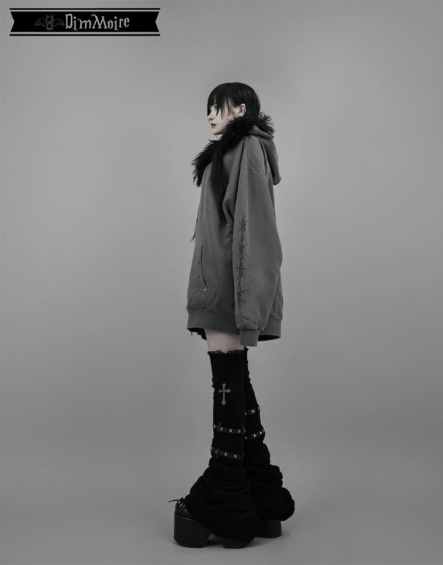 DimMoire【ディムモアール】ファーフードGothicパーカー/Gray