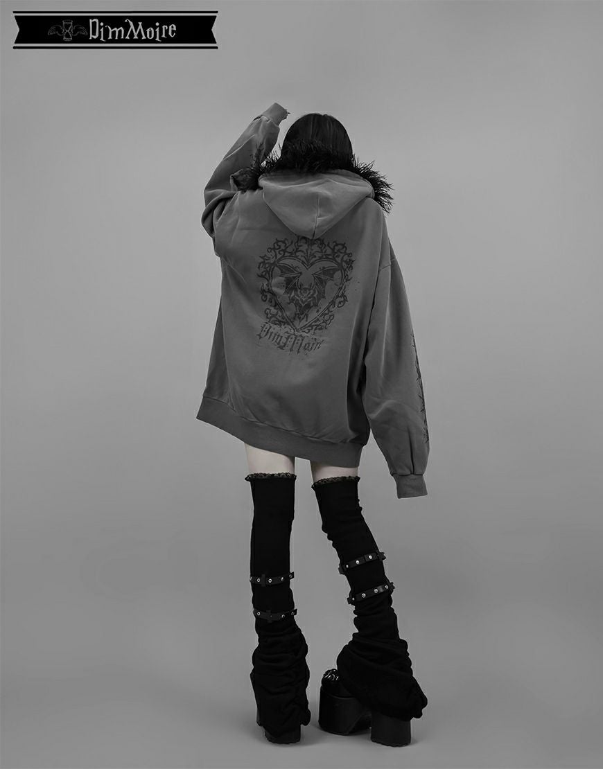 DimMoire【ディムモアール】ファーフードGothicパーカー/Gray