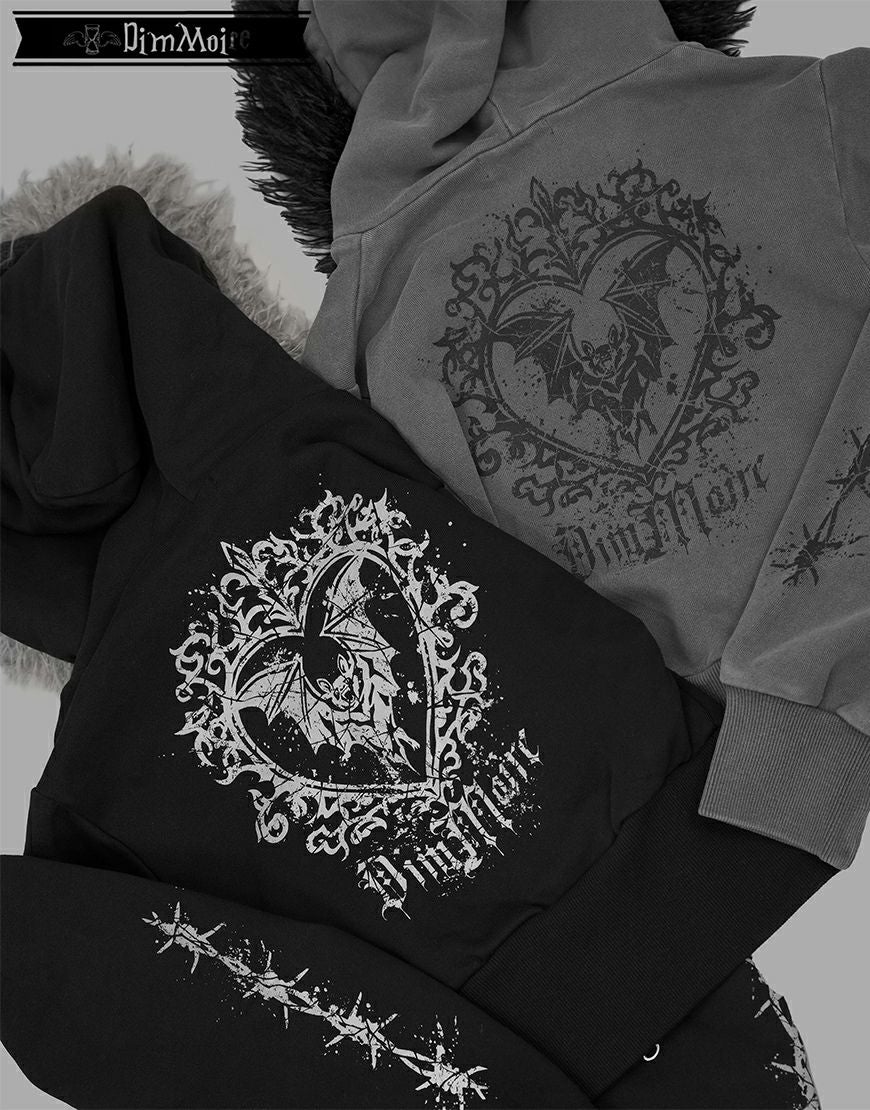 DimMoire【ディムモアール】ファーフードGothicパーカー/Black