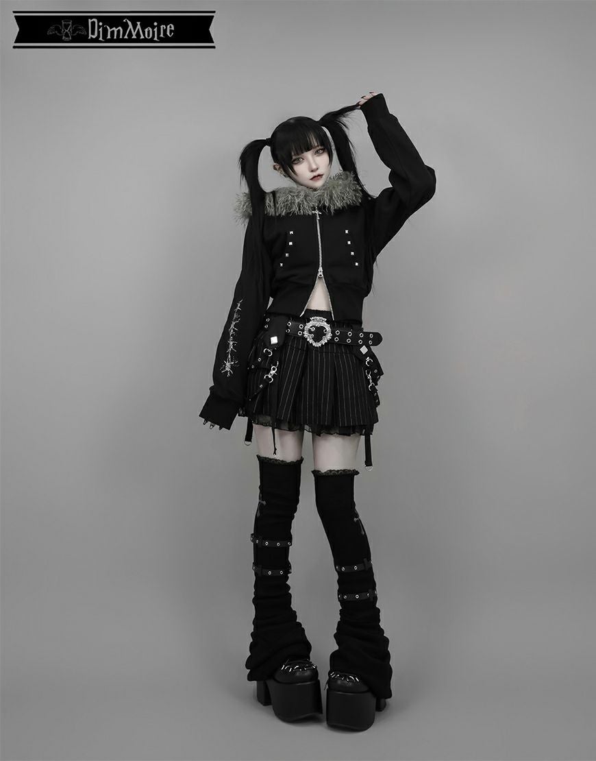 DimMoire【ディムモアール】ファーフードGothicパーカー/Black