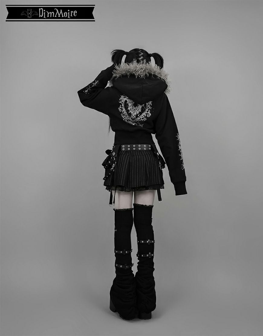 DimMoire【ディムモアール】ファーフードGothicパーカー/Black