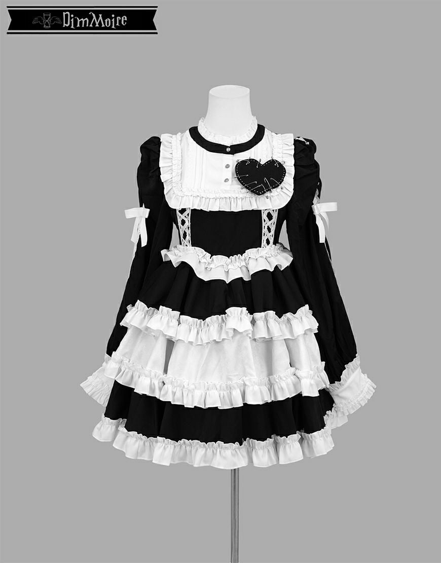 DimMoire【ディムモアール】フリルに埋もれて見る悪夢ドレス/Black×White