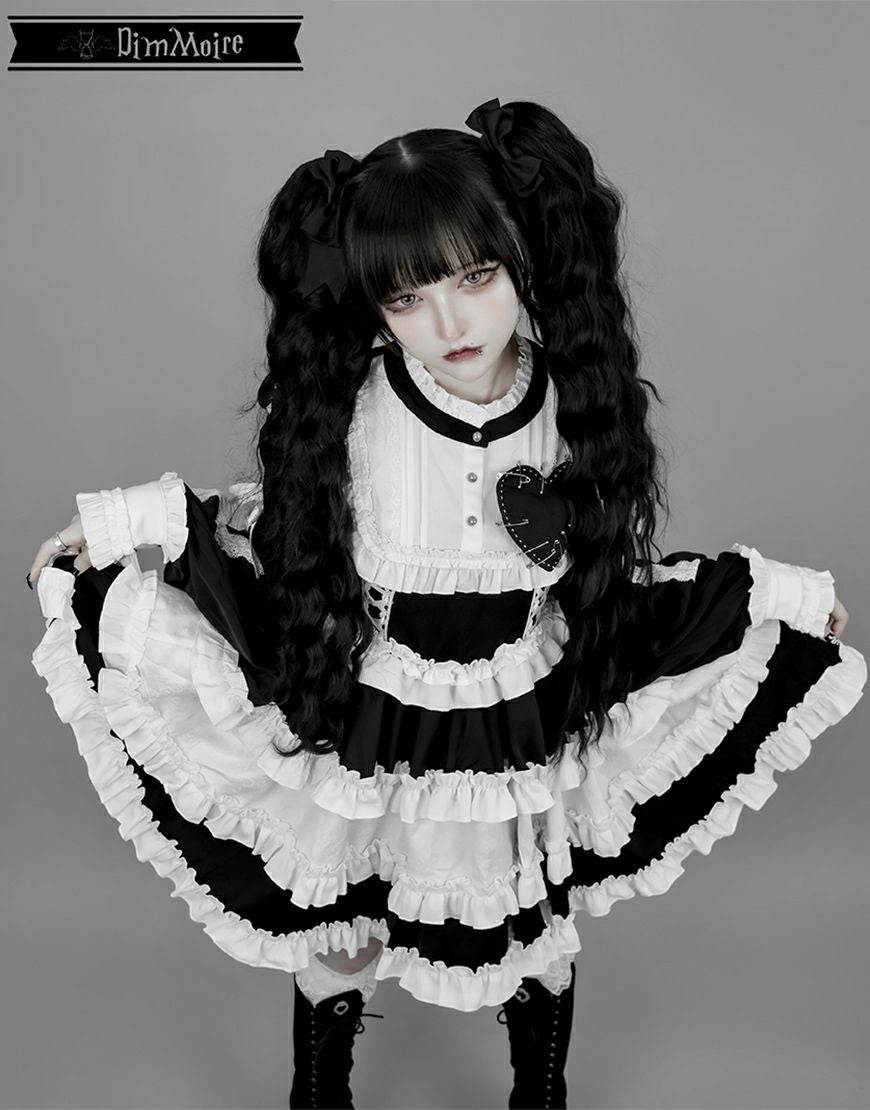 DimMoire【ディムモアール】フリルに埋もれて見る悪夢ドレス/Black×White