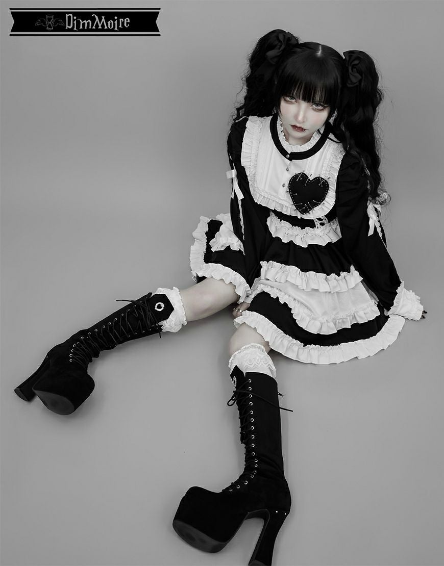 DimMoire【ディムモアール】フリルに埋もれて見る悪夢ドレス/Black×White