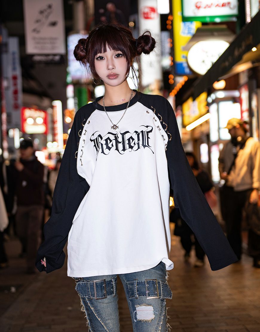 REFLEM【レフレム】ラグランピアスロンT/全2色