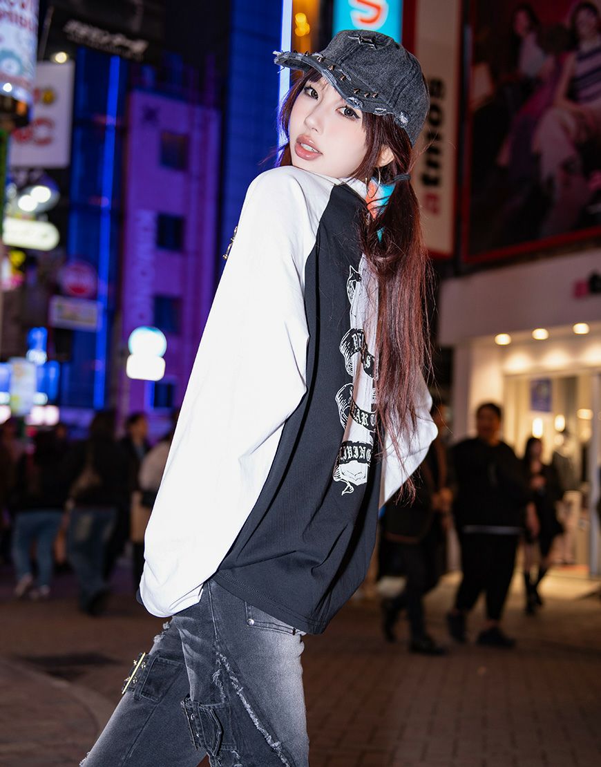 REFLEM【レフレム】ラグランピアスロンT/全2色