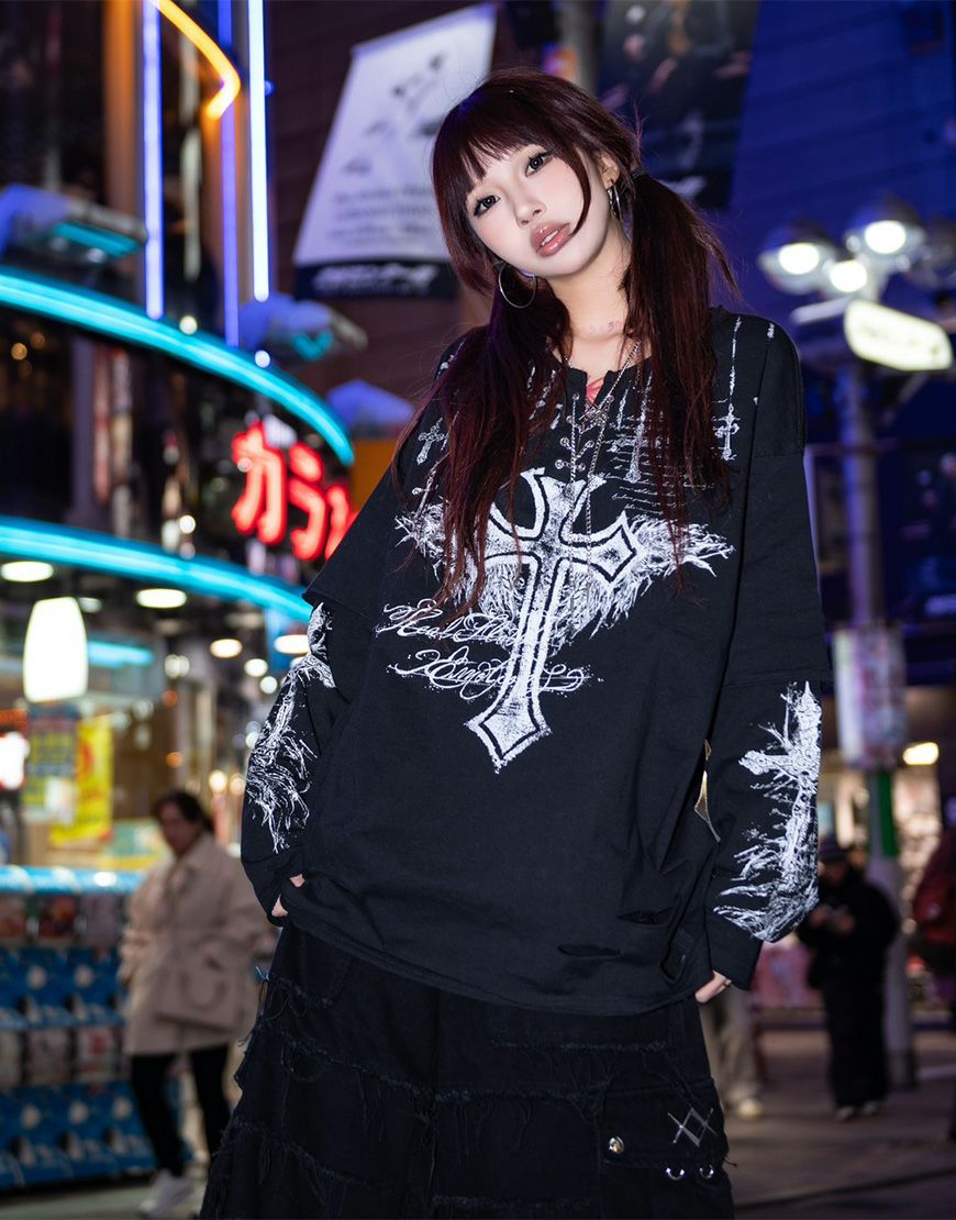 DimMoire【ディムモアール】キャミオフショルT/Black