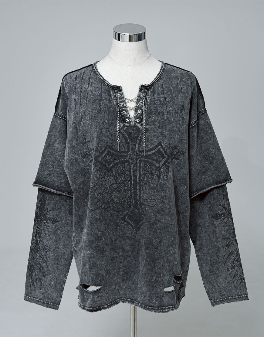 REFLEM【レフレム】グランジレイヤードTシャツ/全2色