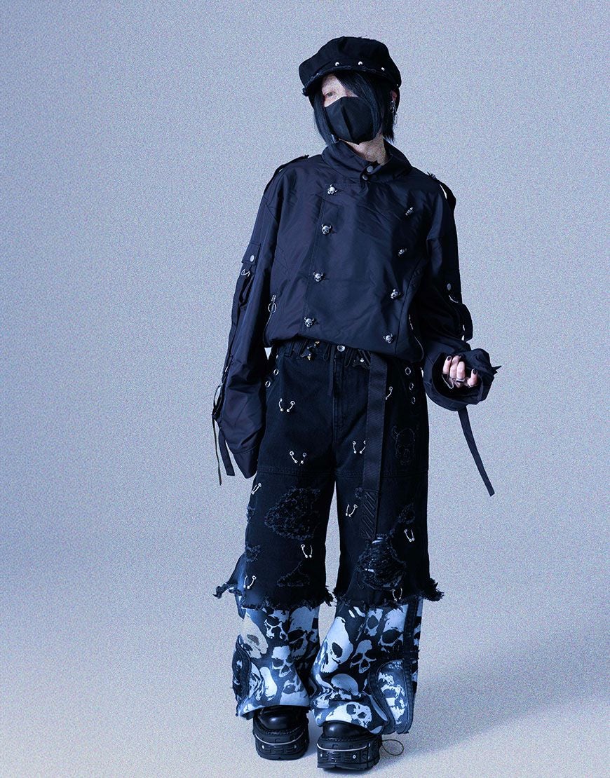 Gamchu【ガムチュ】危険準度ドッキングスピアワイドデニムパンツ/全2色