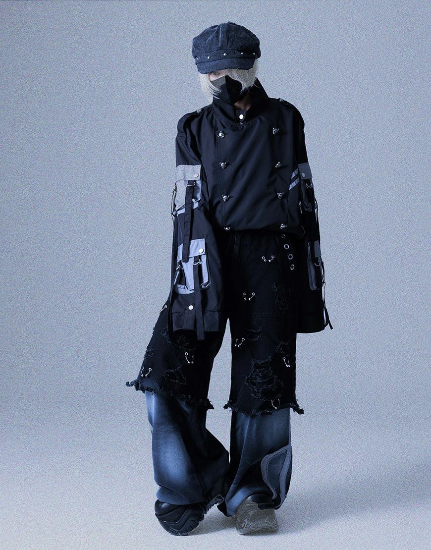 Gamchu【ガムチュ】危険準度ドッキングスピアワイドデニムパンツ/全2色