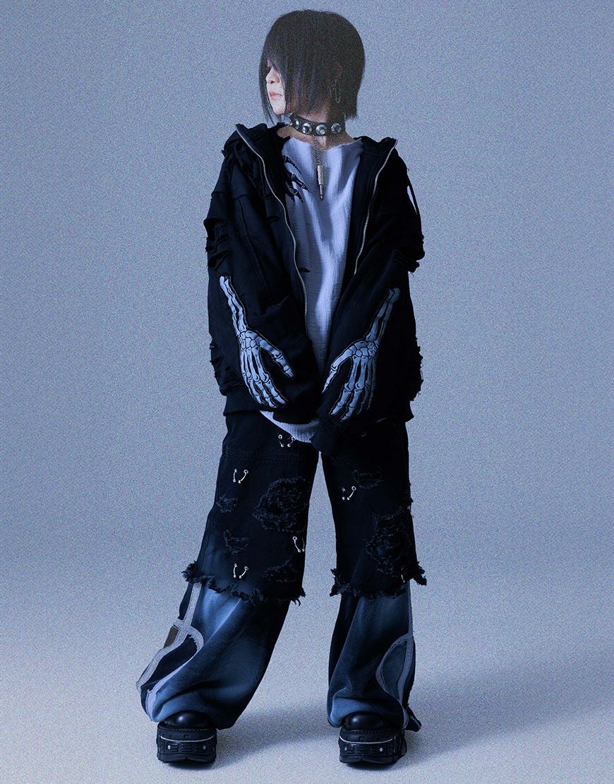 Gamchu【ガムチュ】危険準度ドッキングスピアワイドデニムパンツ/全2色