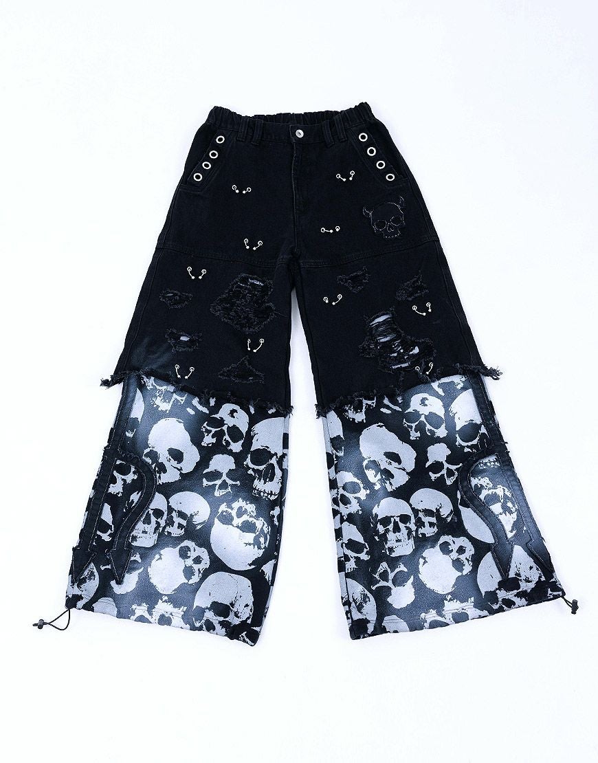 Gamchu【ガムチュ】危険準度ドッキングスピアワイドデニムパンツ/全2色