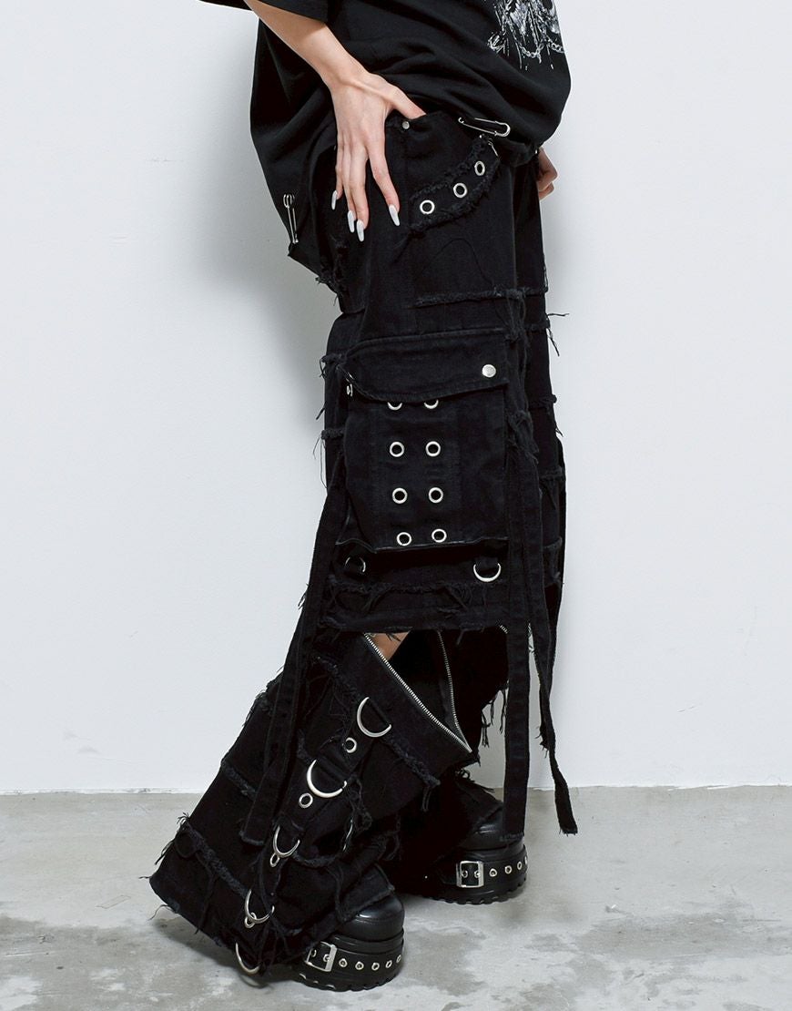 REFLEM【レフレム】2wayツギハギカーゴデニムパンツ/全3色