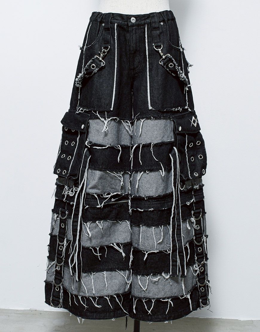 REFLEM【レフレム】2wayツギハギカーゴデニムパンツ/全3色