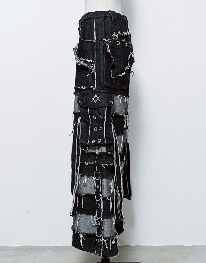 REFLEM【レフレム】2wayツギハギカーゴデニムパンツ/全3色