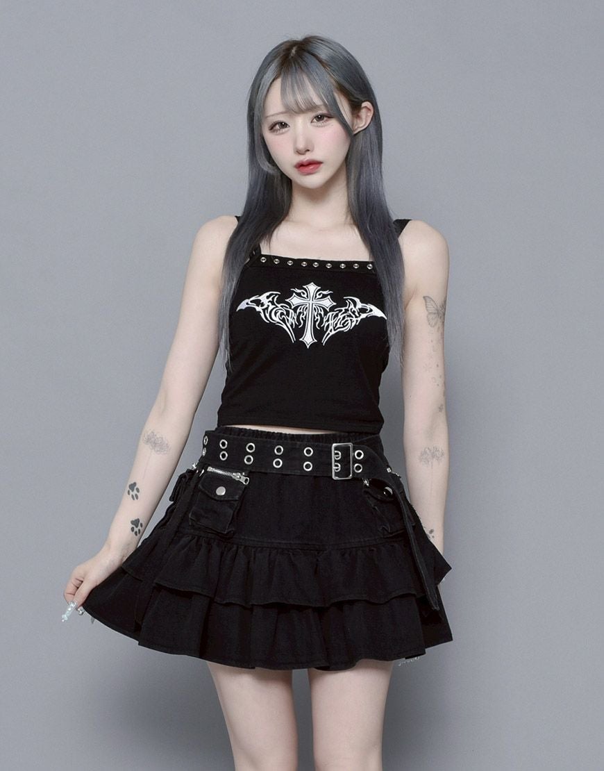 REFLEM【レフレム】ベルト付きランダムレイヤースカート/全2色