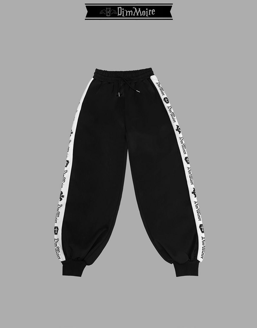 DimMoire ディムモアール ジャージ パンツ 黒 M DimMoire【ディムモアール】ロゴプリントジャージパンツ/Black