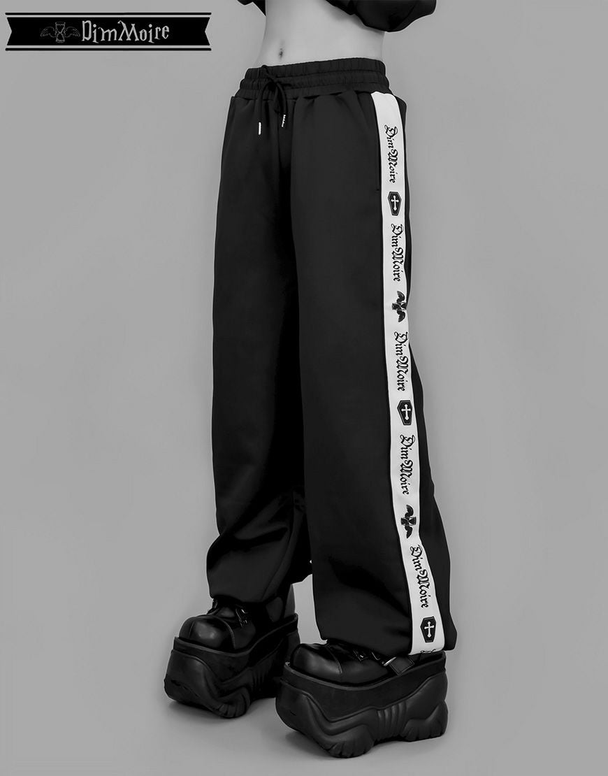 DimMoire【ディムモアール】ロゴプリントジャージパンツ/Black