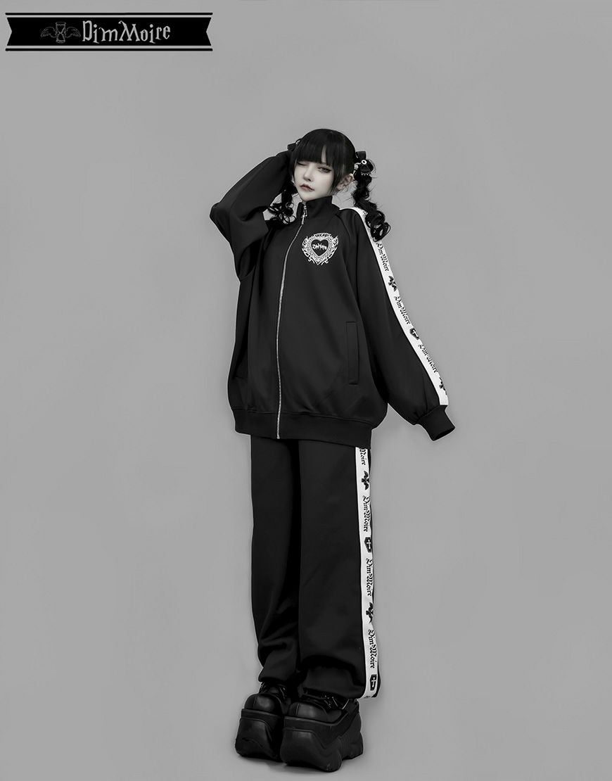 DimMoire【ディムモアール】ロゴプリントジャージパンツ/Black