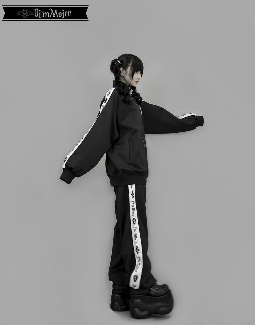 DimMoire【ディムモアール】ロゴプリントジャージパンツ/Black