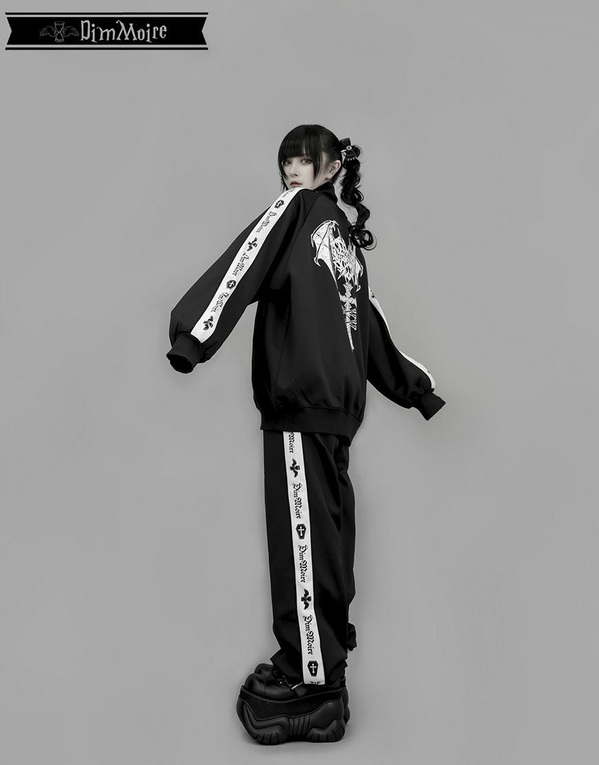 DimMoire【ディムモアール】ロゴプリントジャージパンツ/Black