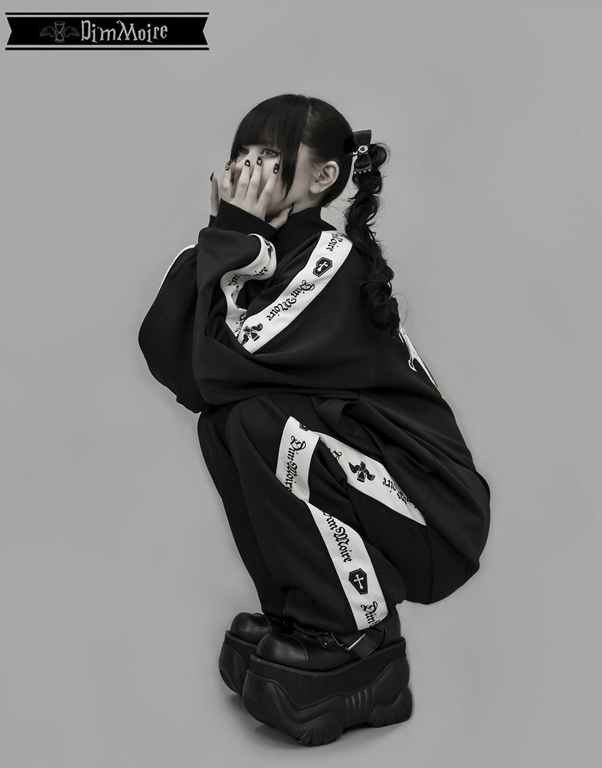 DimMoire【ディムモアール】ロゴプリントジャージパンツ/Black