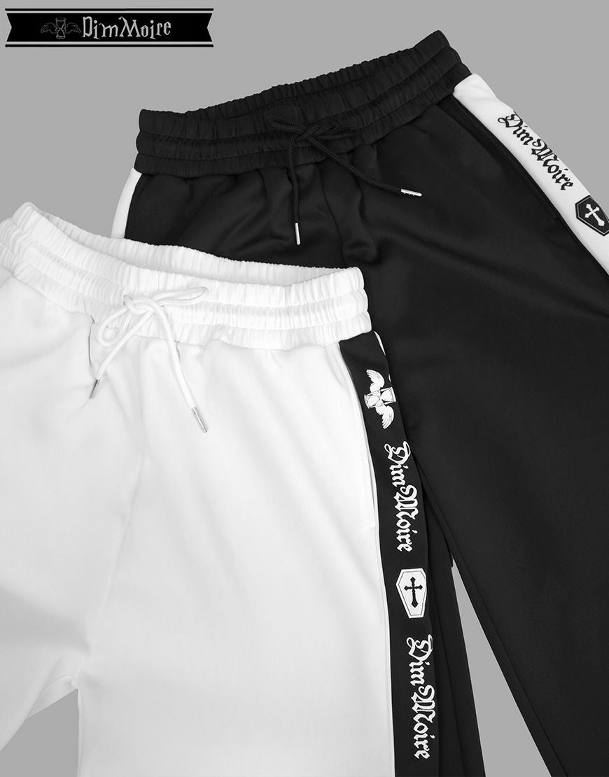 DimMoire【ディムモアール】ロゴプリントジャージパンツ/Black